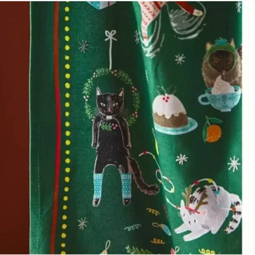 ⭐️Festive Friends Cat Dog Animal Christmas Holiday Chic Farm Boho Dish Towel